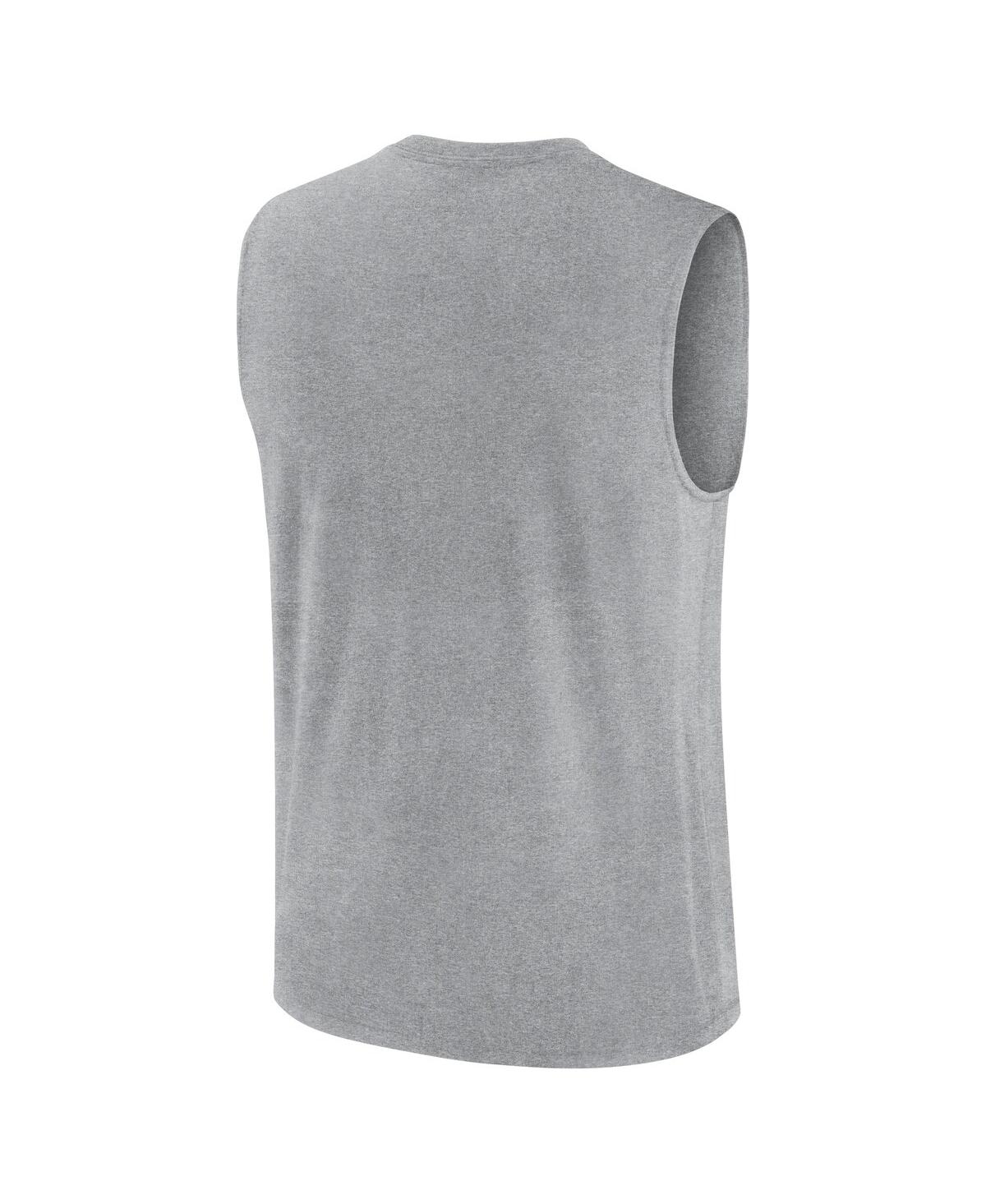 Jordan Men's Heather Gray Michigan Wolverines On-court Basketball Practice Legend Sleeveless T-shirt In Heather Gray