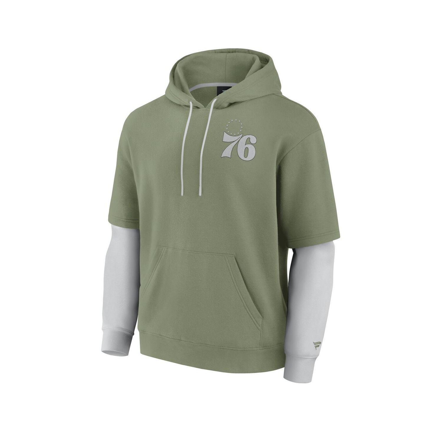 Men's Olive Philadelphia 76ers Elements Sleek Pullover Hoodie
