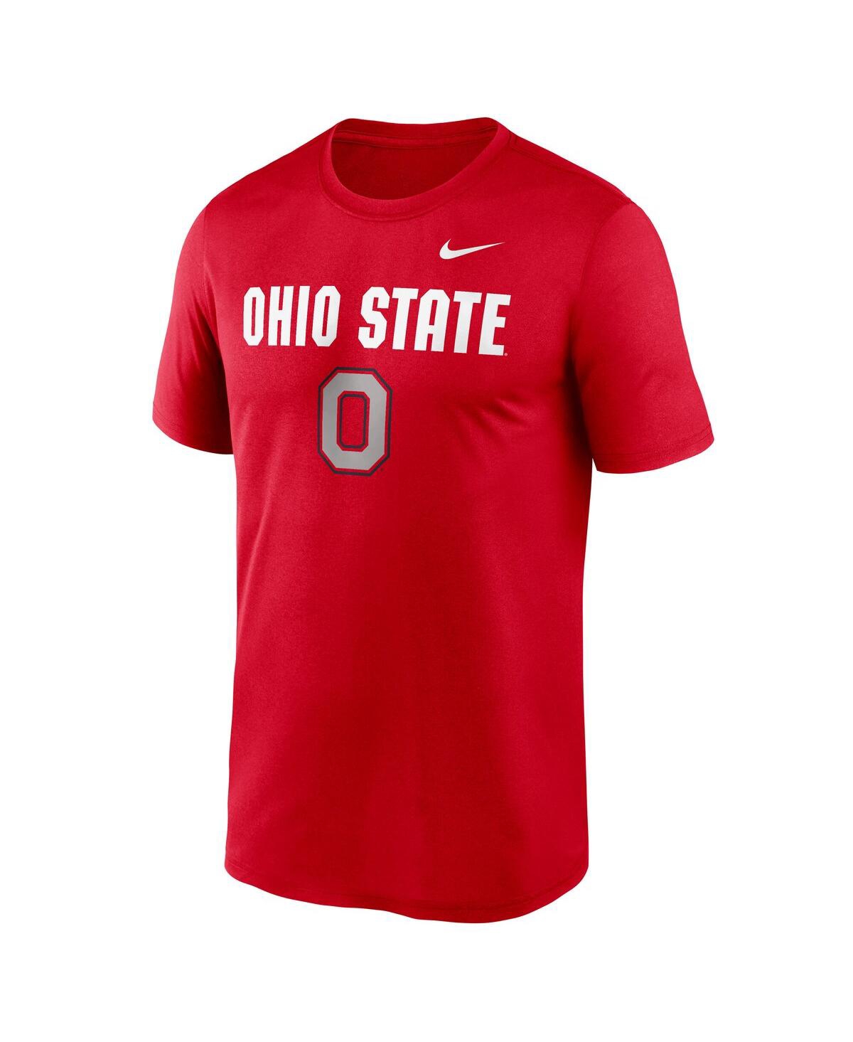 Nike Men's Scarlet Ohio State Buckeyes Lockup Legend Performance T-shirt In Scarlet