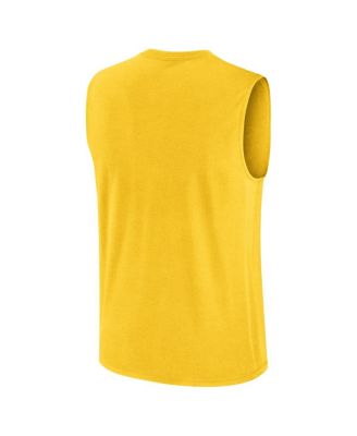Men's Maize Michigan Wolverines On-Court Basketball Practice Legend Sleeveless T-Shirt 