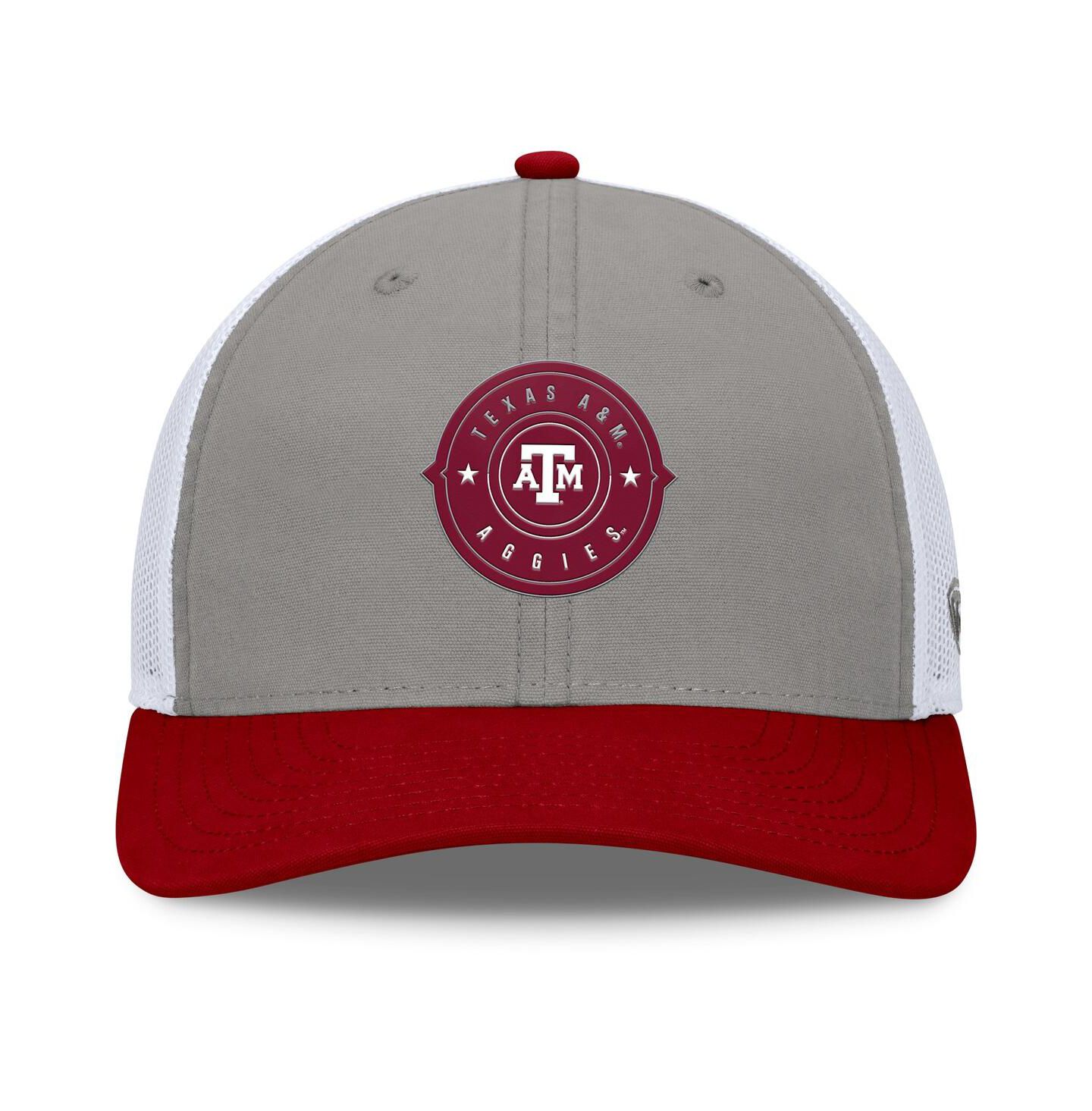 Мужская кепка Top of the World Gray/Maroon Texas A&M Aggies Rob Trucker Adjustable Hat — фото 2