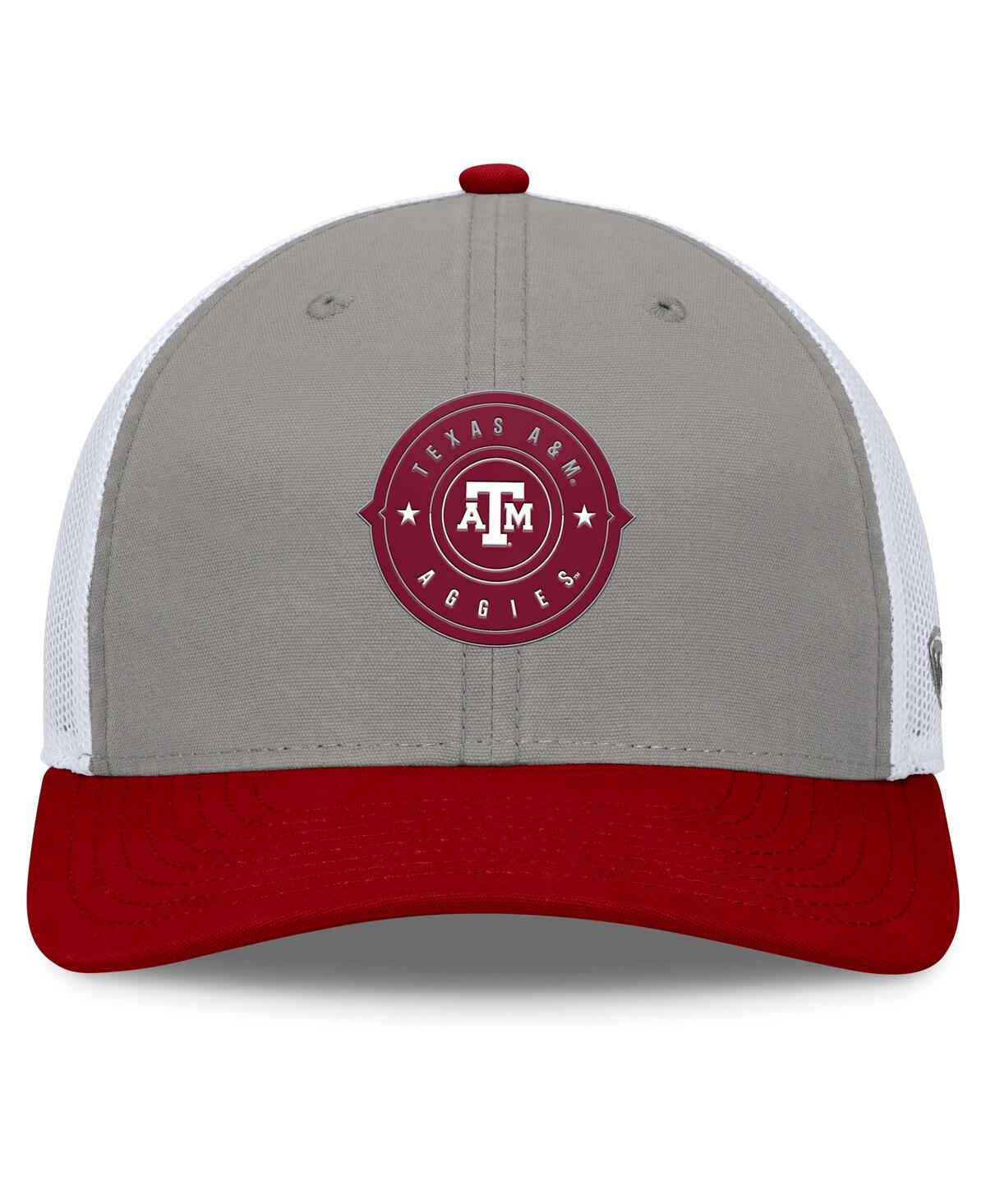Top Of The World Men's Gray/maroon Texas A M Aggies Rob Trucker Adjustable Hat In Gray,maroon