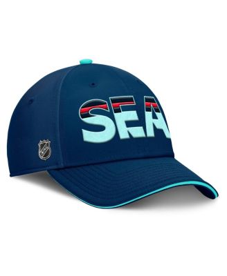 Men's Deep Sea Navy/Light Blue Seattle Kraken Authentic Pro Rink Team Code Flex Hat