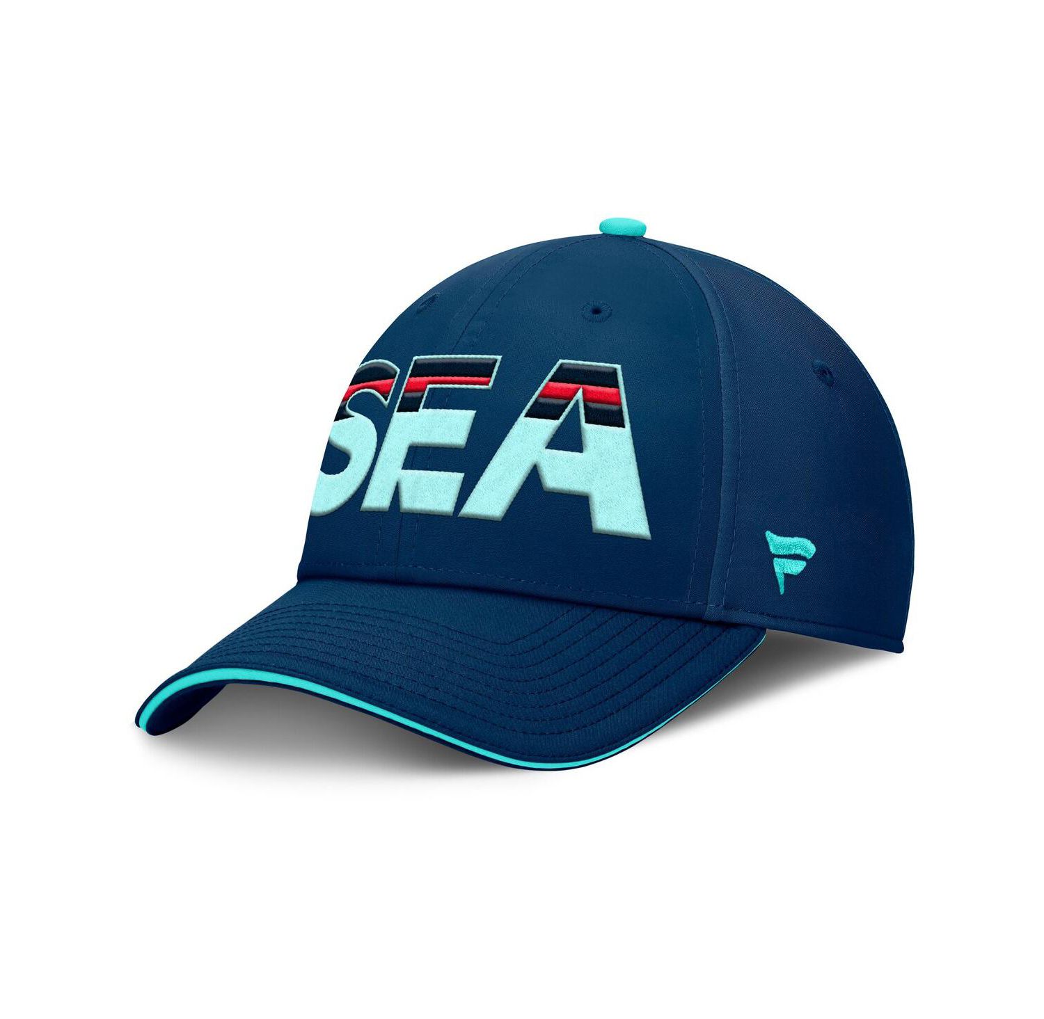 Men's Deep Sea Navy/Light Blue Seattle Kraken Authentic Pro Rink Team Code Flex Hat