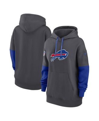 Nike - Women's Anthracite/Royal Buffalo Bills 2024 Sideline Essential Fleece Pullover Hoodie