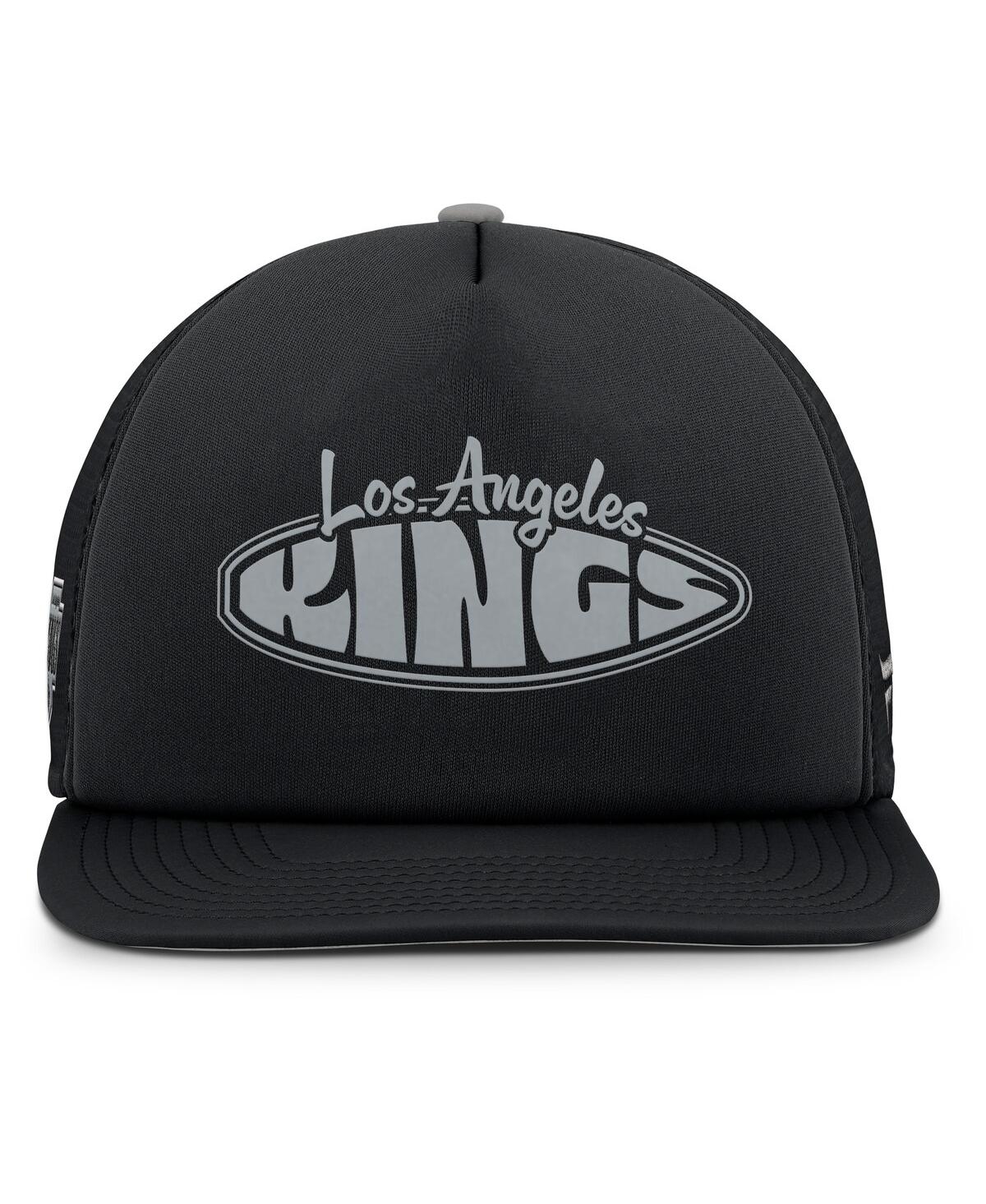 Fanatics Men's Black/silver Los Angeles Kings Authentic Pro Hometown Rink Foam Trucker Snapback Hat In Black,silver