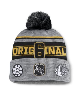 Fanatics - Men's Gray/Black Original 6 Lumberjack Cuffed Knit Hat with Pom