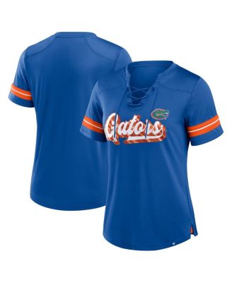 Fanatics - Women's Royal Florida Gators Fundamental Overtime Readiness Athena Lace-Up V-Neck T-Shirt