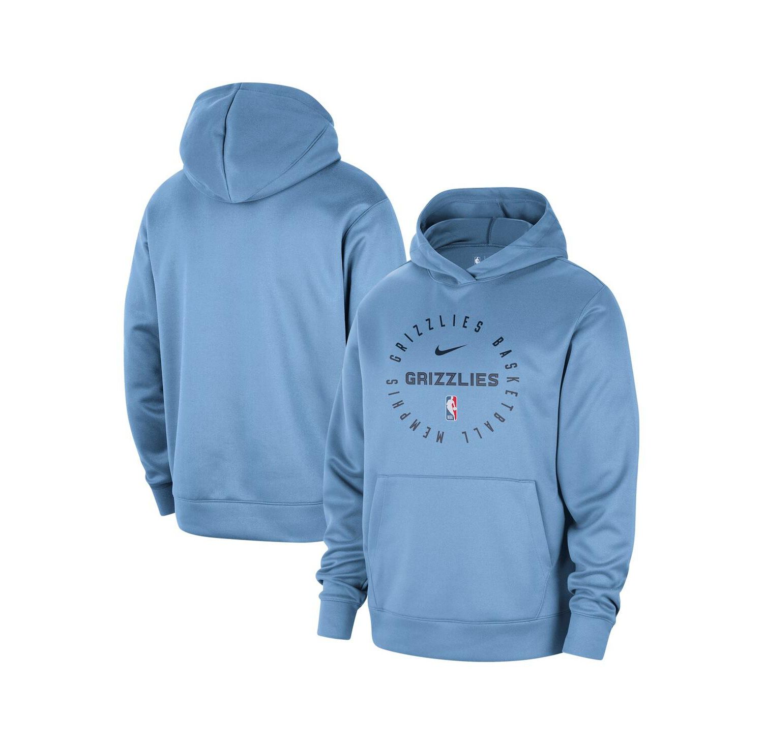 Men's Light Blue Memphis Grizzlies 2024/25 Spotlight On-Court Practice Performance Pullover Hoodie