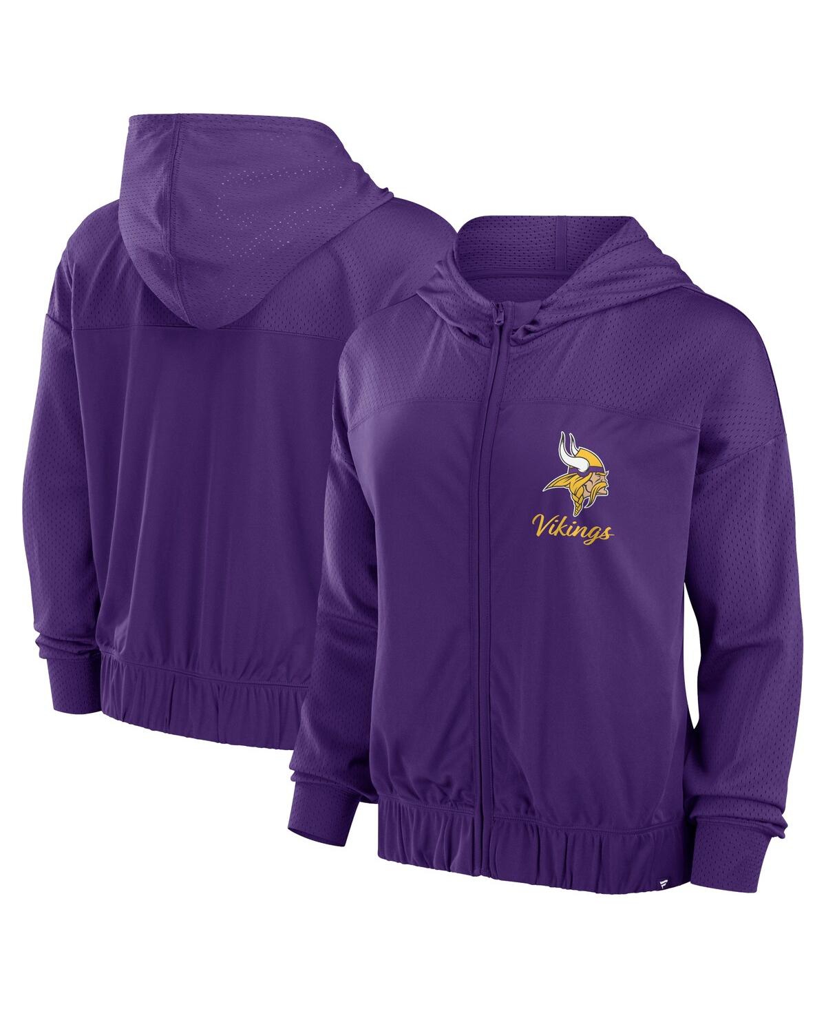 Fanatics Women's Purple Minnesota Vikings Script Lock Full-zip Hoodie In Purple