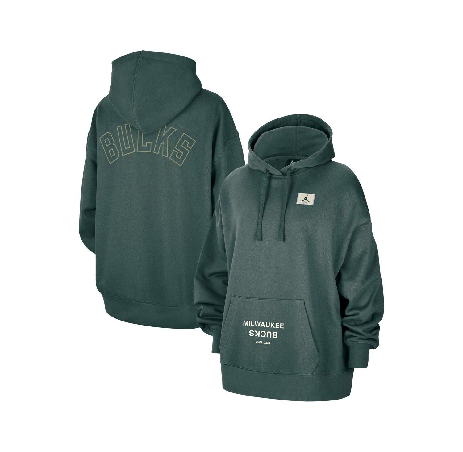 Women's Green Milwaukee Bucks Courtside Statement Edition Oversize Pullover Hoodie