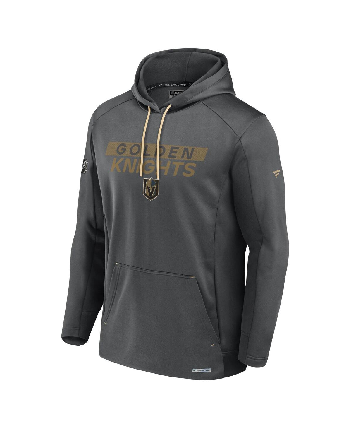 Fanatics Men's Gray Vegas Golden Knights Authentic Pro Rink Fleece Pullover Hoodie In Gray