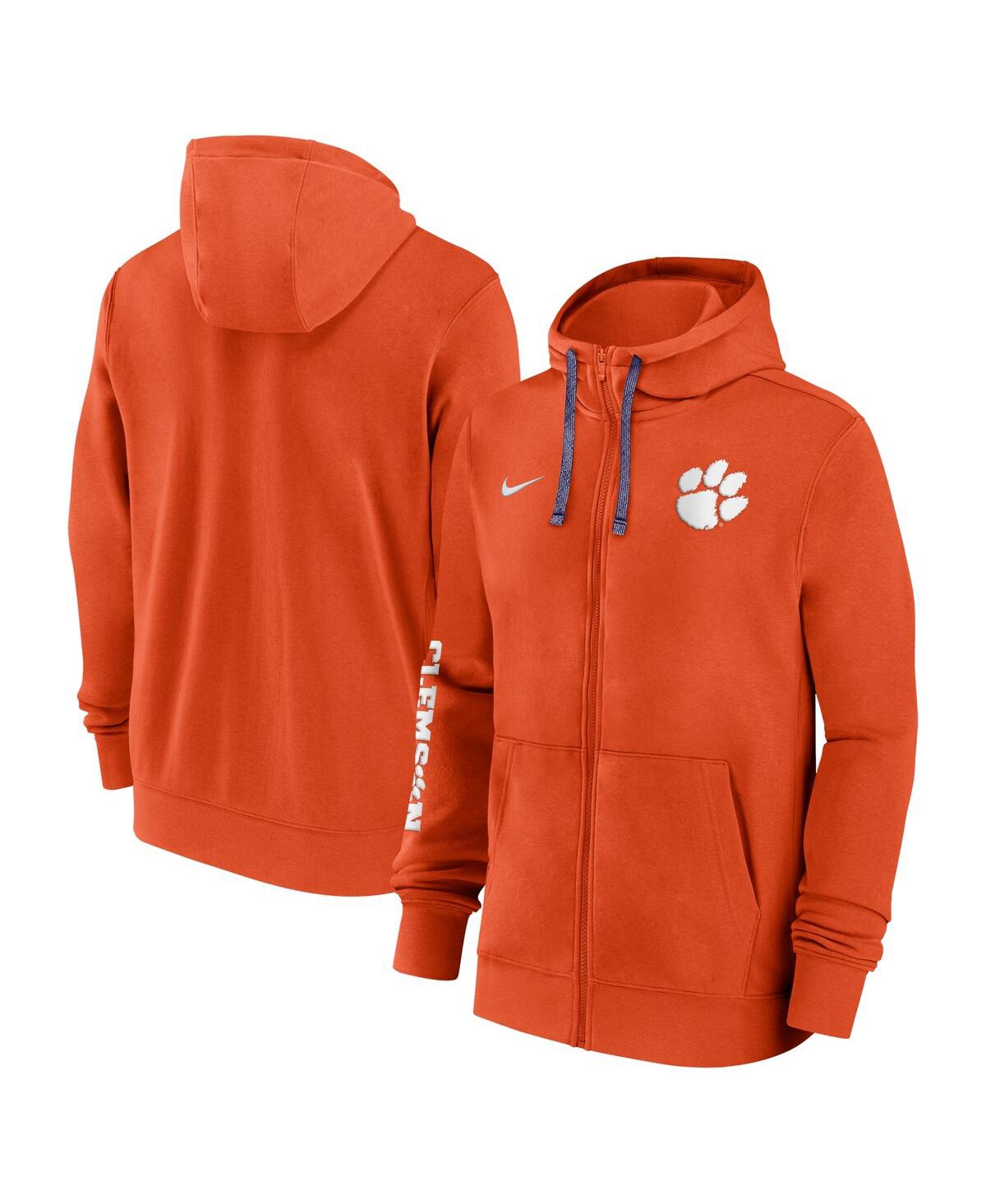 Nike Clemson Tigers Sideline Team Issue  Men's College Full-zip Hoodie In Orange