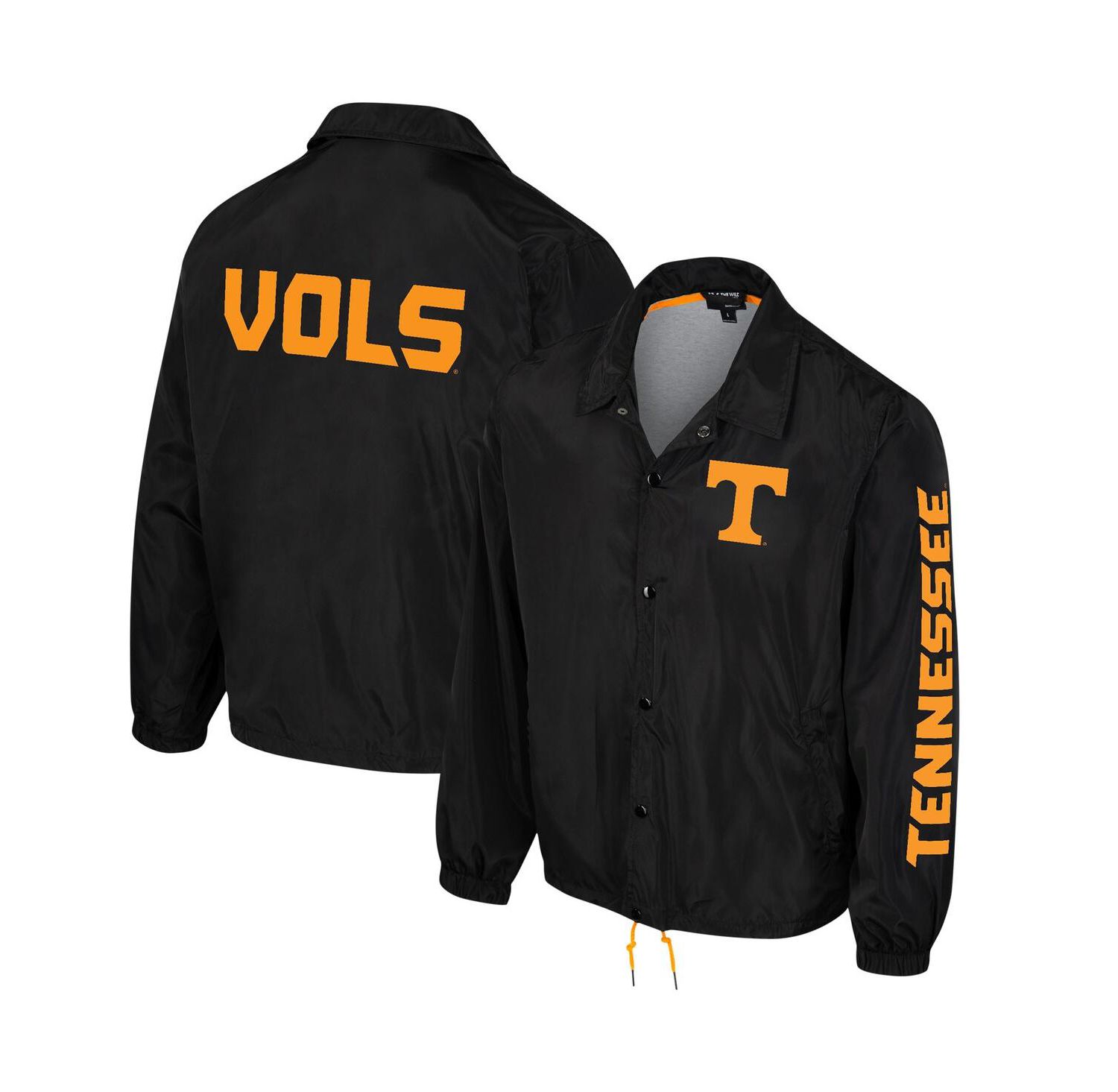 Men's and Women's Black Tennessee Volunteers Coaches Full-Snap Jacket