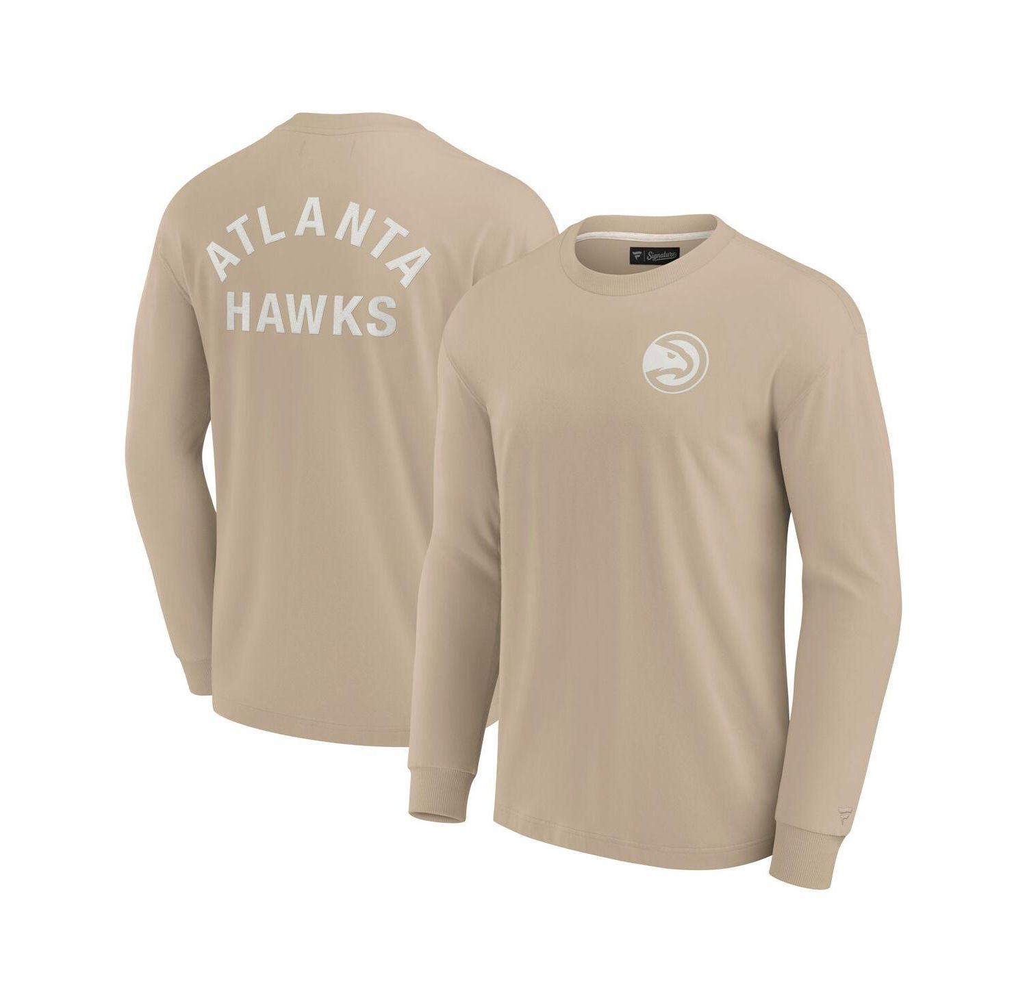 Men's and Women's Khaki Atlanta Hawks Elements Super Soft Long Sleeve T-Shirt