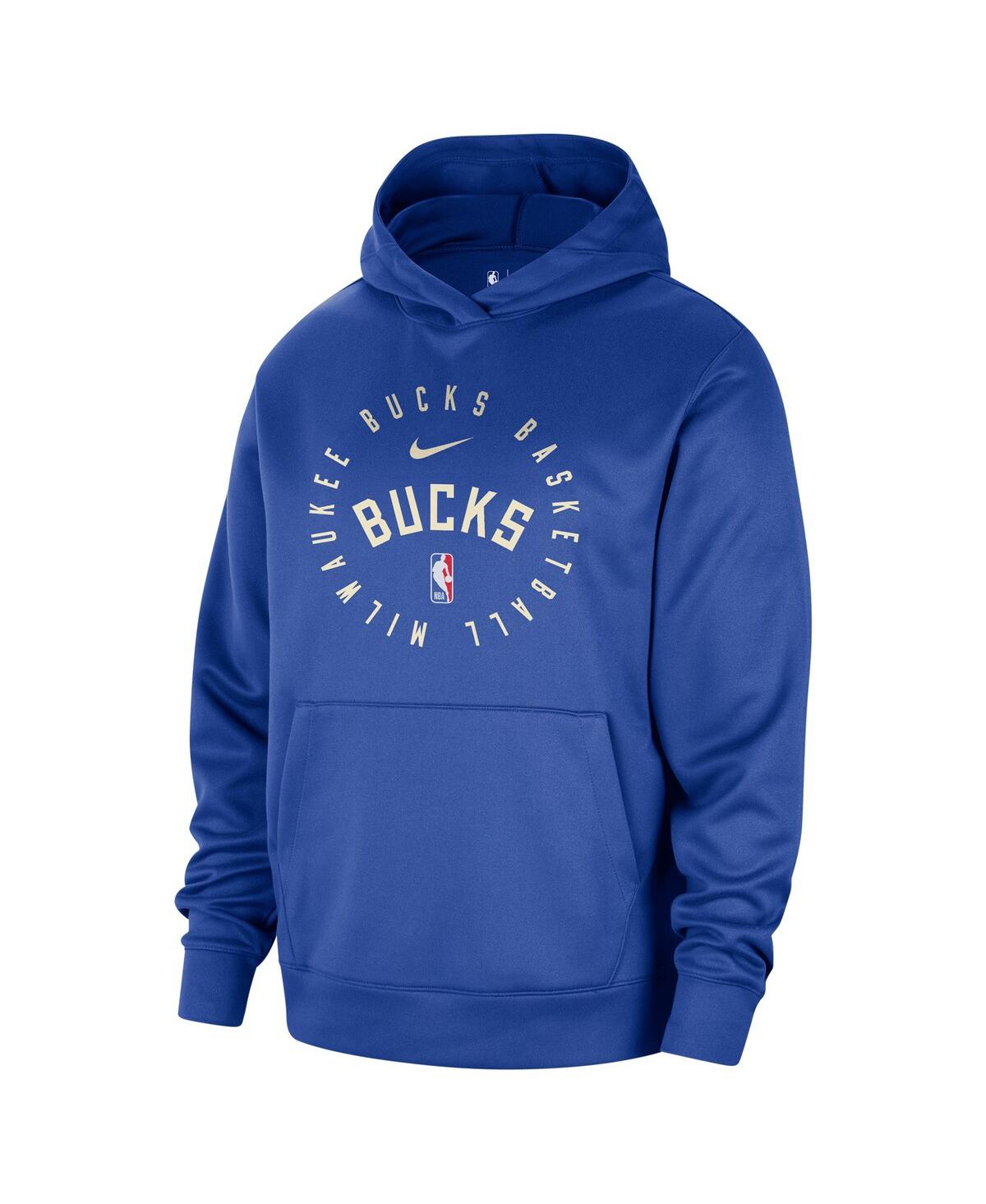 Nike Men's Royal Milwaukee Bucks 2024/25 Spotlight On-court Practice Performance Pullover Hoodie In Royal