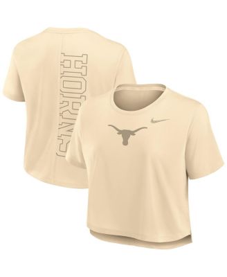 Nike - Women's Tan Texas Longhorns Performance Cropped T-Shirt