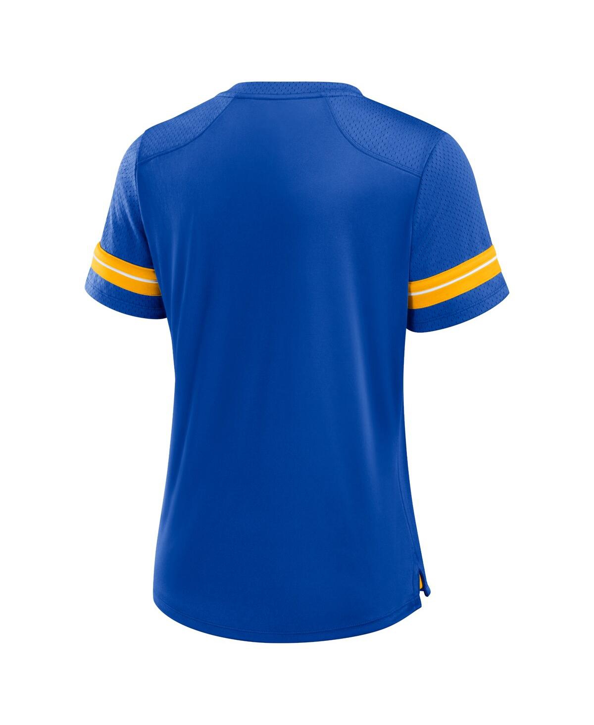Fanatics Women's Royal Los Angeles Rams Play Script Lace-up T-shirt In Royal