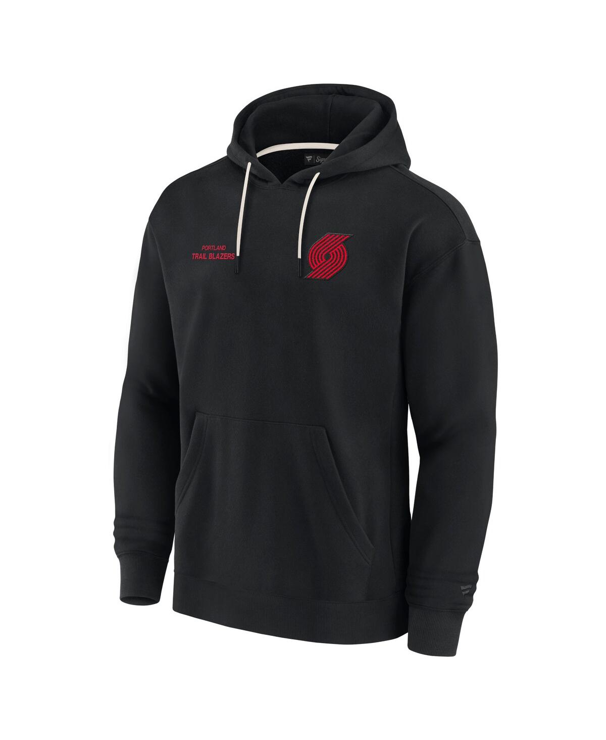 Shop Fanatics Men's And Women's Black Portland Trail Blazers Elements Super Soft Fleece Pullover Hoodie