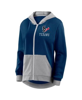 Women's Navy Houston Texans Hit It French Terry Full-Zip Hoodie