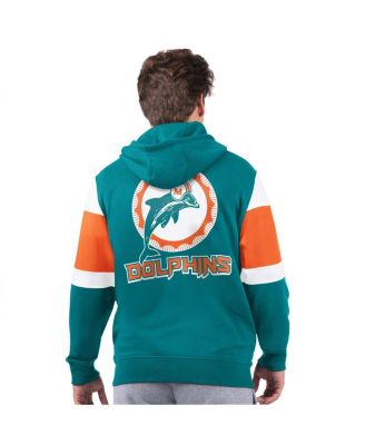 Men's Aqua Miami Dolphins Extreme Vintage Logo Full-Zip Hoodie