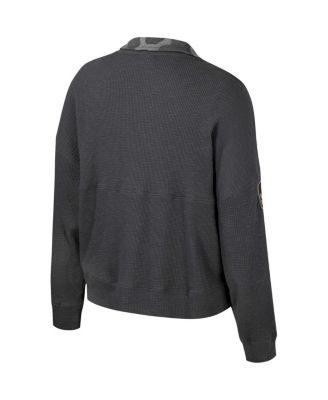 Women's Heather Charcoal Tennessee Volunteers OHT Military Appreciation Payback Henley Thermal Sweatshirt