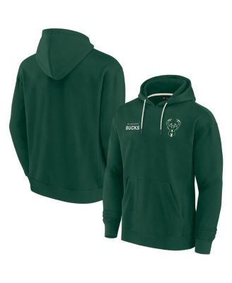 Fanatics - Men's and Women's Hunter Green Milwaukee Bucks Elements Super Soft Fleece Pullover Hoodie