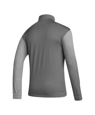 Men's Gray Belgium National Team Crest Long Sleeve Half-Zip Top