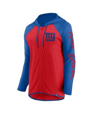 Women's Red/Royal New York Giants Script Full-Zip Hoodie