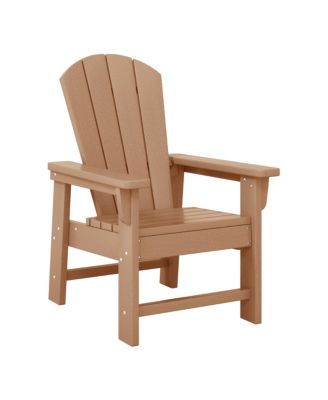 Kids 3-Piece Outdoor HDPE Adirondack Chairs With Square Side Table Set
