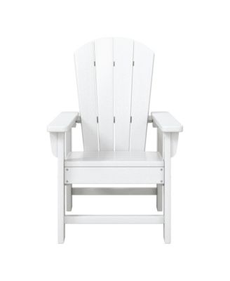 Kids 3-Piece Outdoor HDPE Adirondack Chairs With Square Side Table Set
