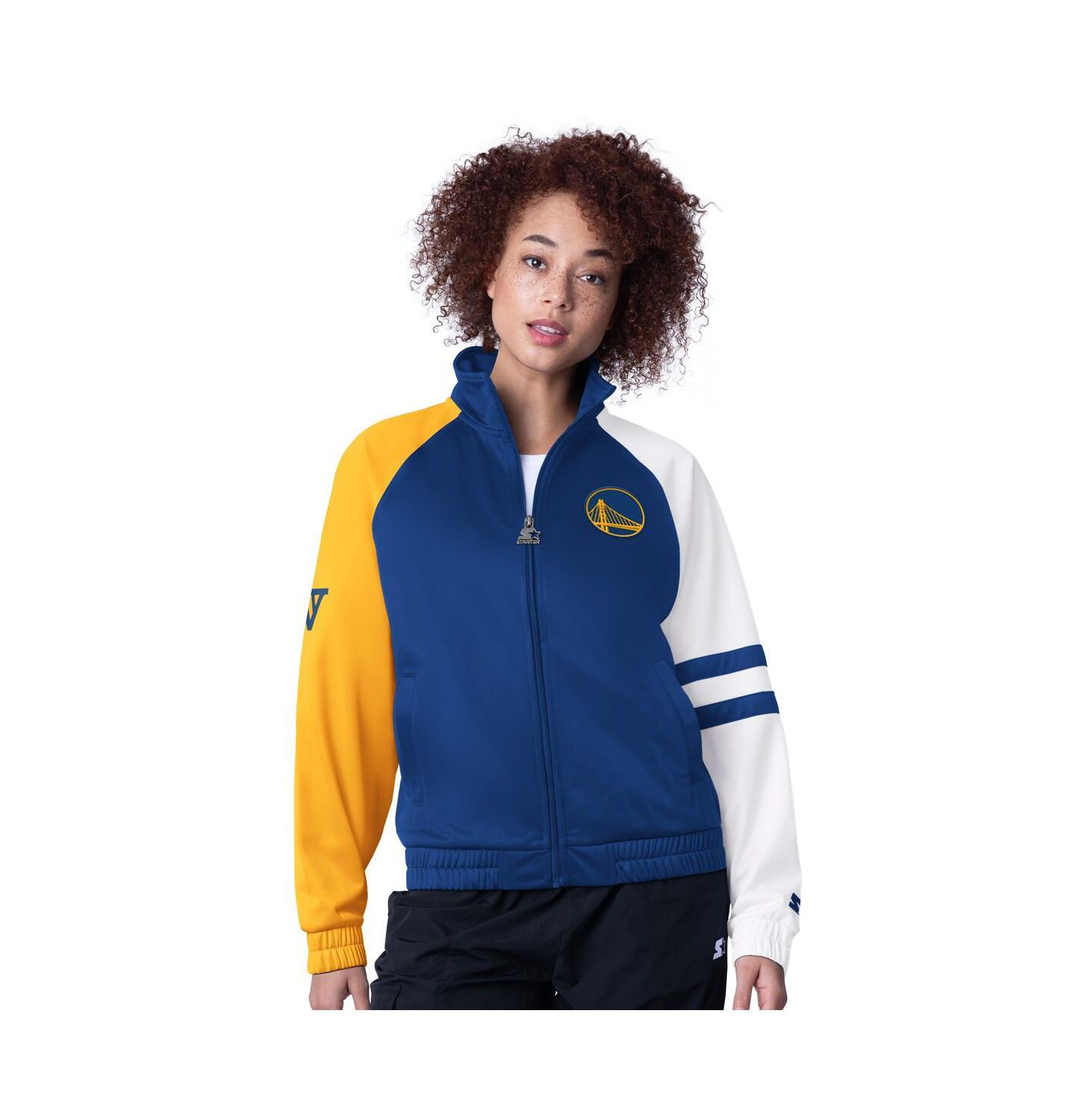 Женская куртка Starter Royal Golden State Warriors Line Up Dolman Raglan Full-Zip Track Jacket — фото 1