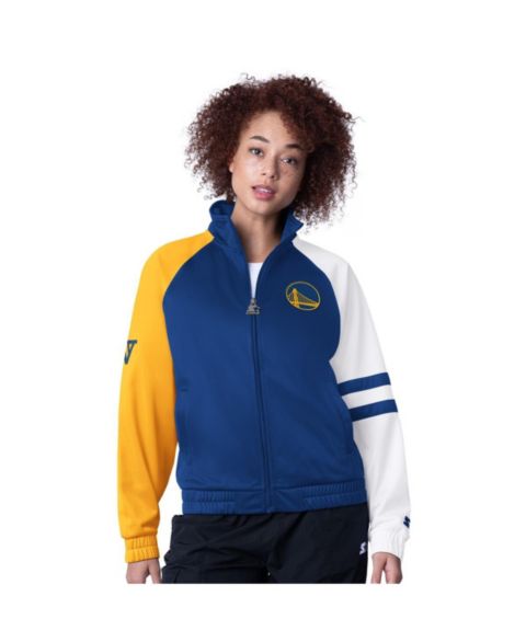 Женские куртки Starter Women's Royal Golden State Warriors Line Up Dolman Raglan Full-Zip Track Jacket