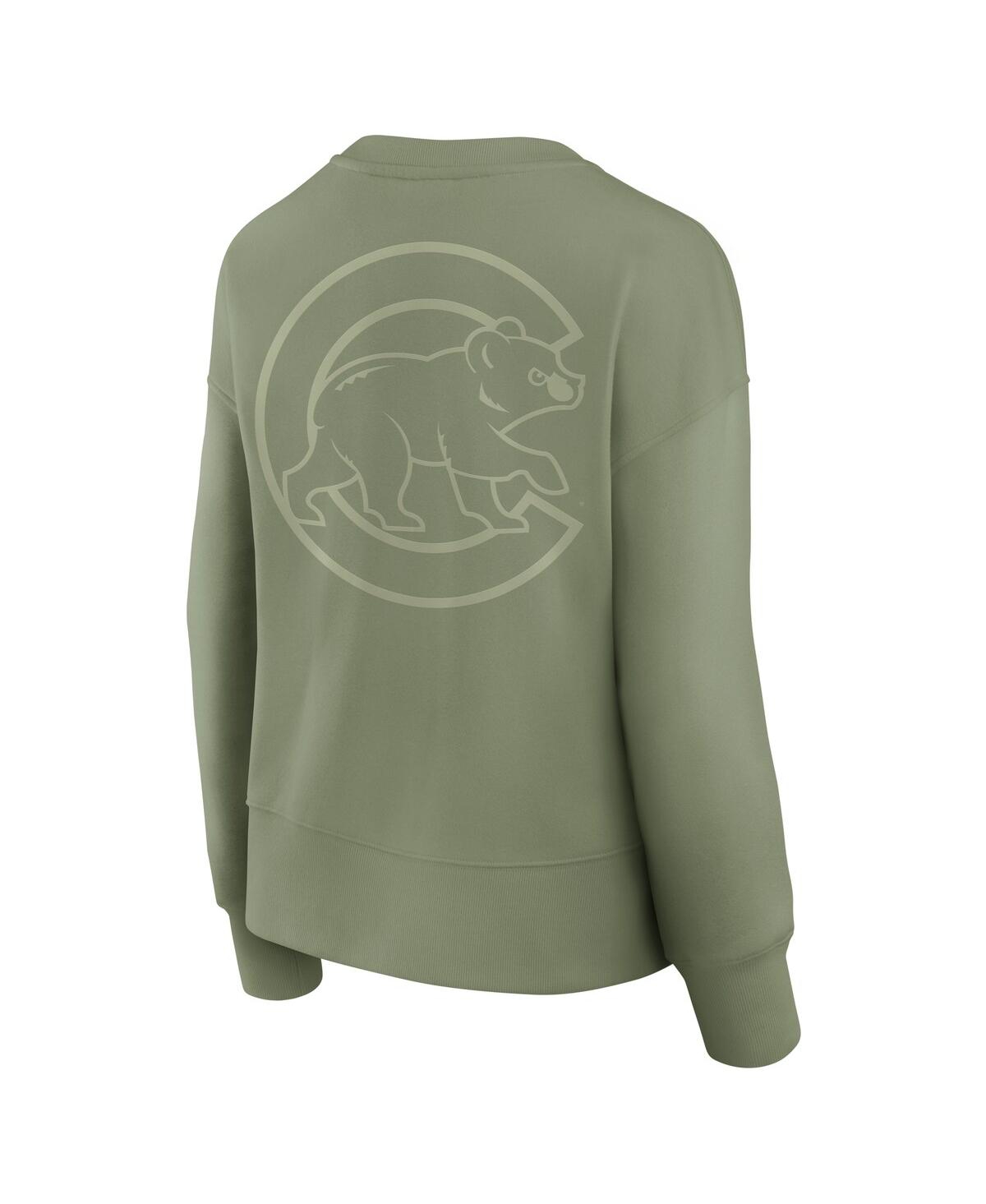 Fanatics Women's Green Chicago Cubs Elements Flow Pullover Sweatshirt In Green