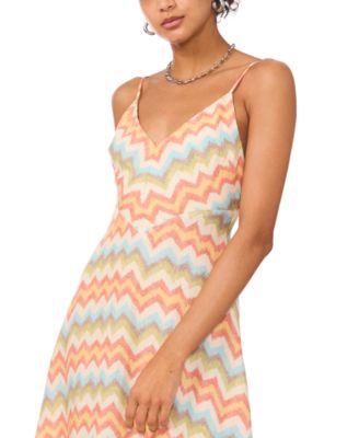 Women's Printed V-Neck Sleeveless Maxi Dress