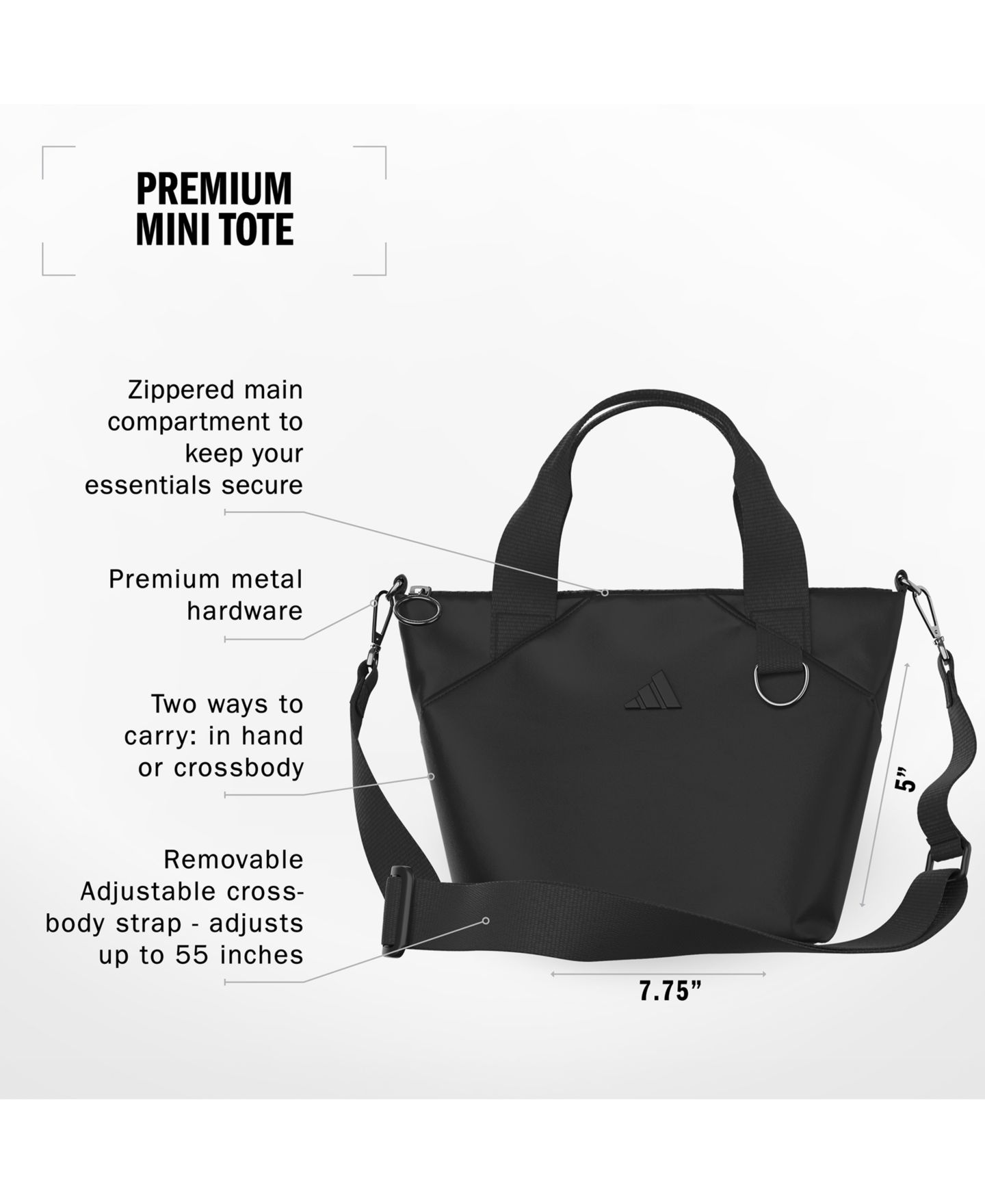 Женская сумка adidas Premium Mini, цвет: Чёрный — фото 2