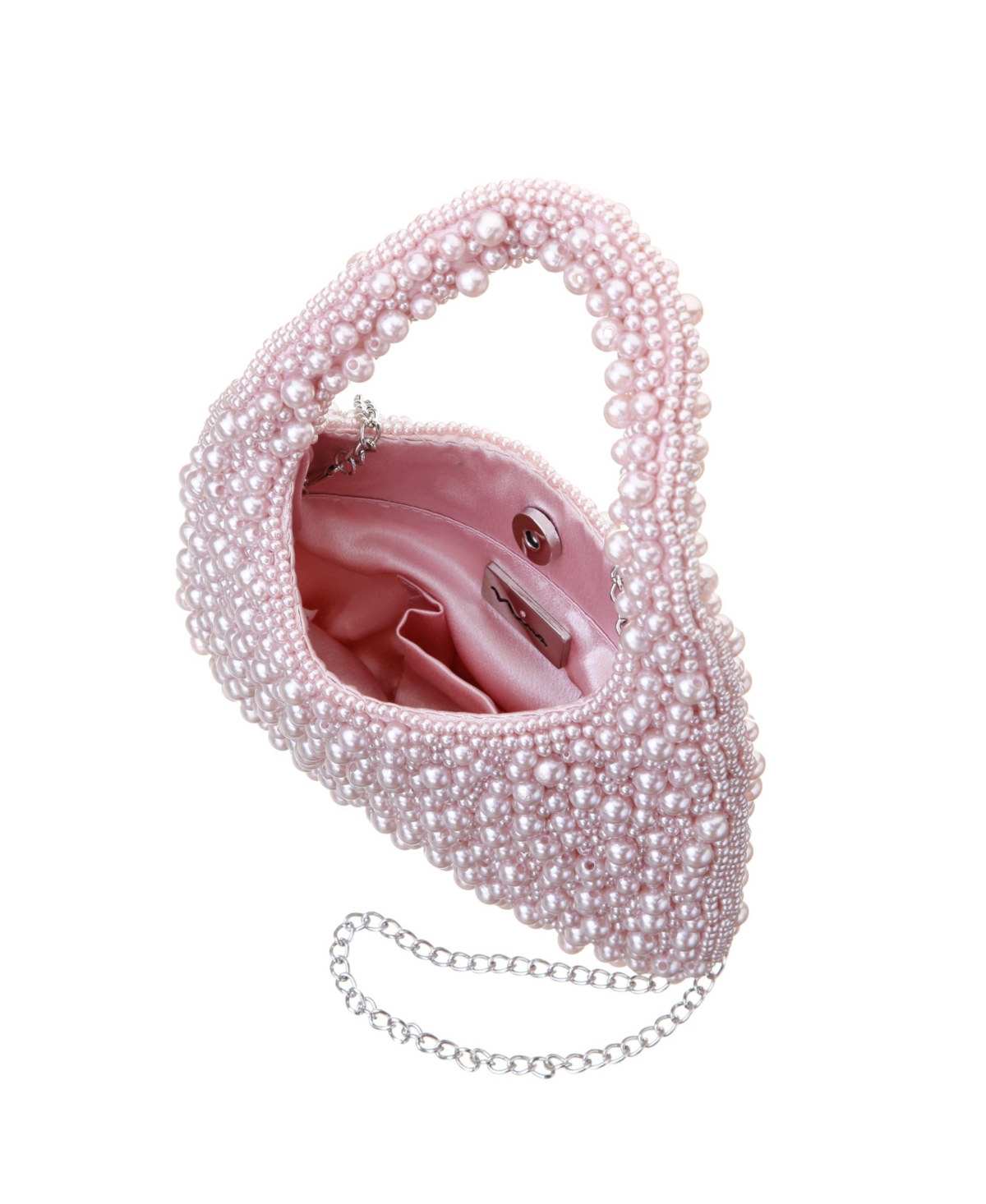 Shop Nina All Over Beaded Hobo Bag In Icy Pink