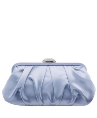 Pleated Frame with Crystal Clasp Clutch