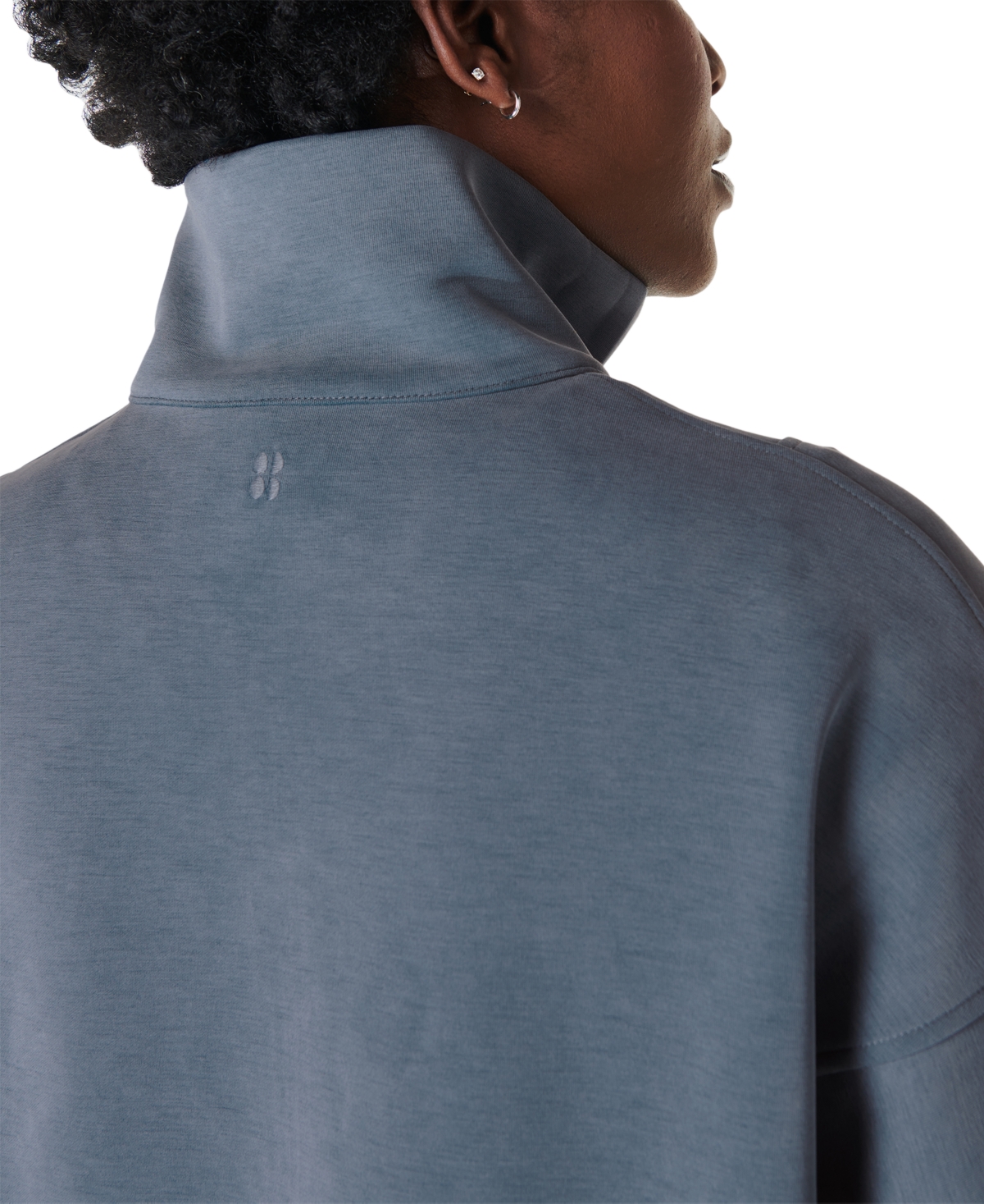 Sweaty Betty Half Zip Fleece Pullover In Subdued Blue