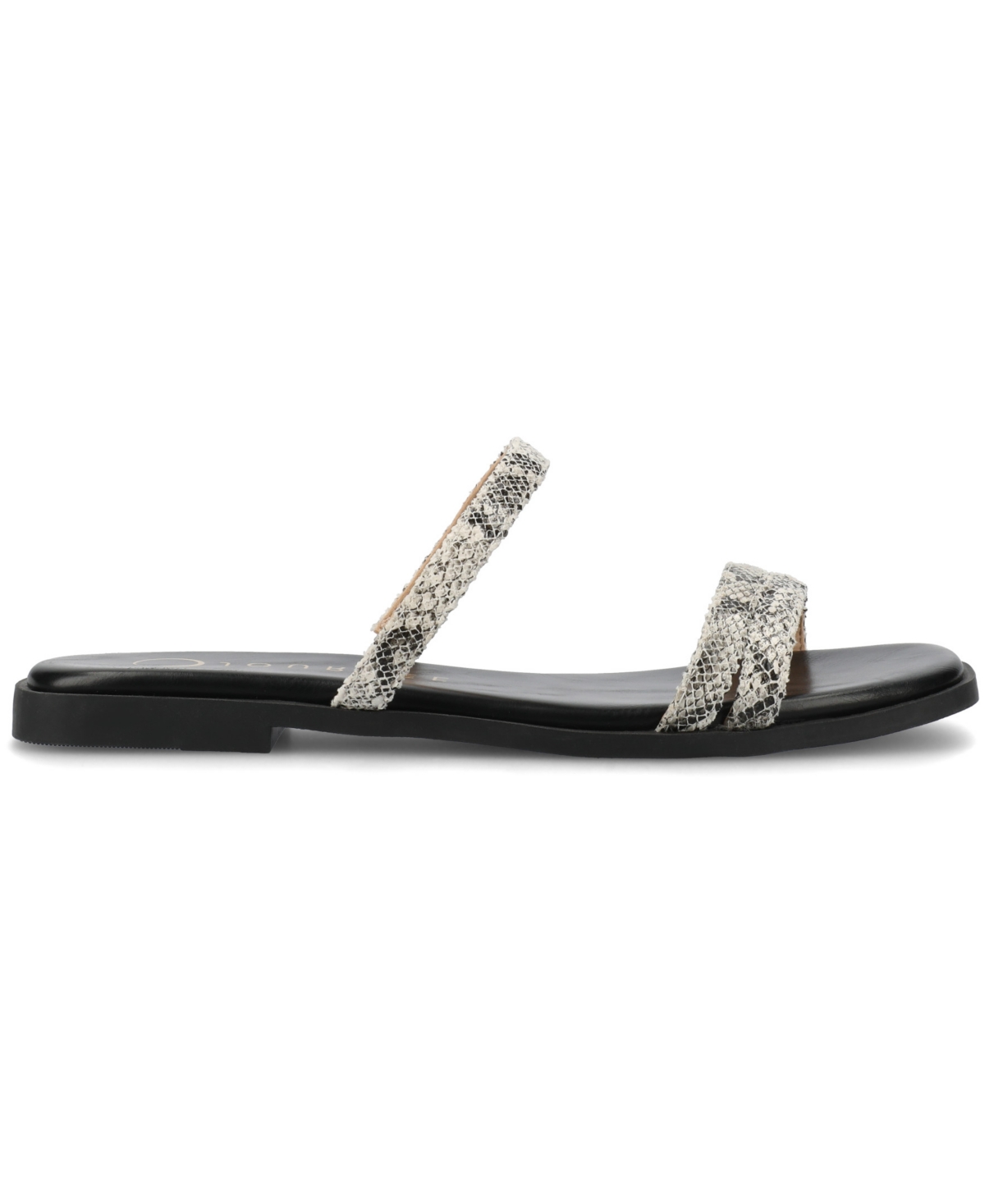 Journee Collection Women's Brisa Multi Strap Slip On Flat Sandals In Snake