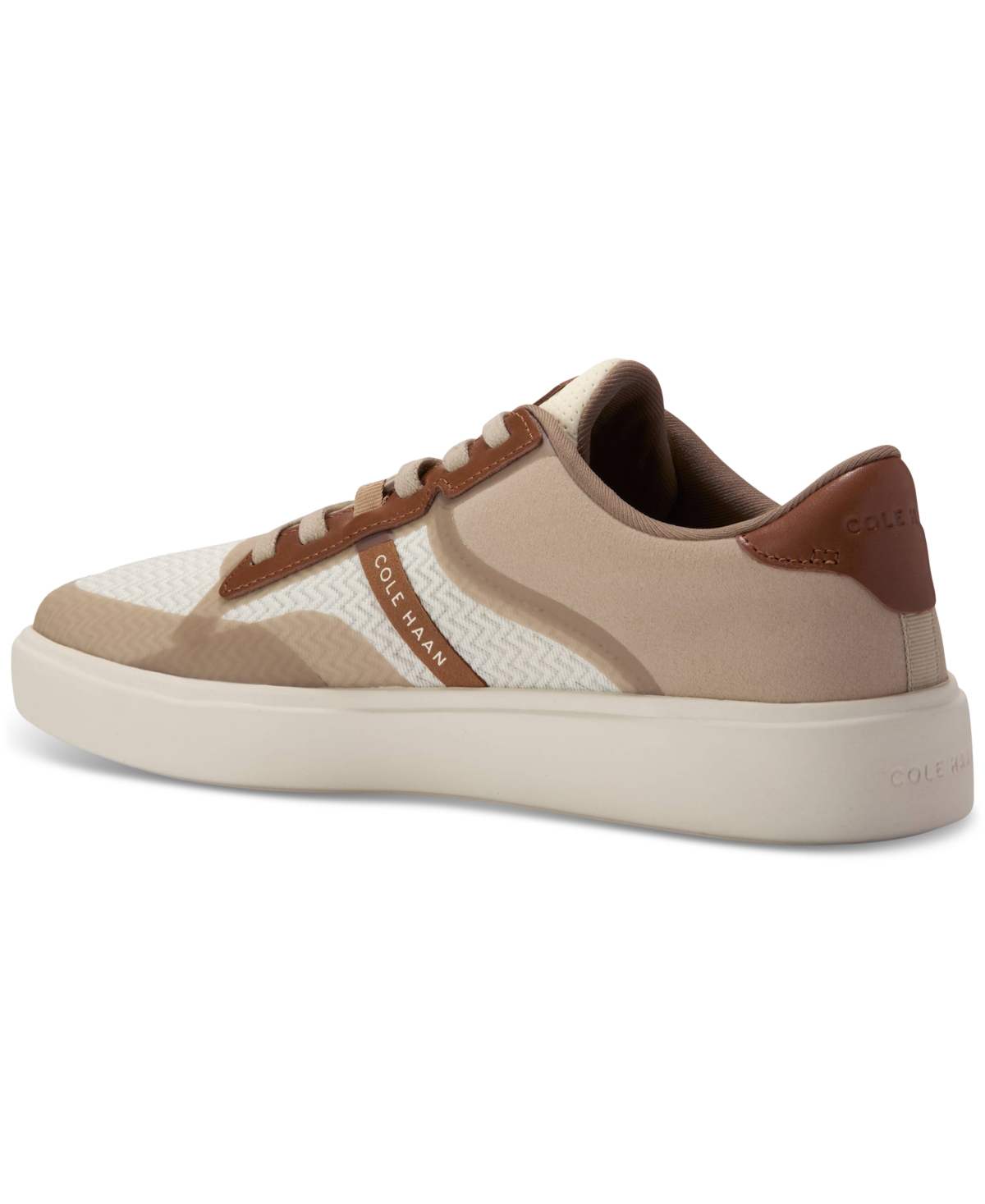 Cole Haan Men's Grand Crosscourt Winner Mixed-media Lace-up Sneakers In Light Sesame-golden Honey-ivory