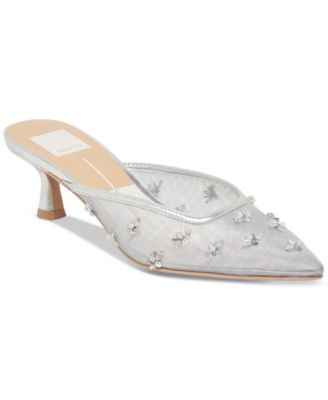 Women's Clara Embellished Mesh Pointed-Toe Heeled Mules