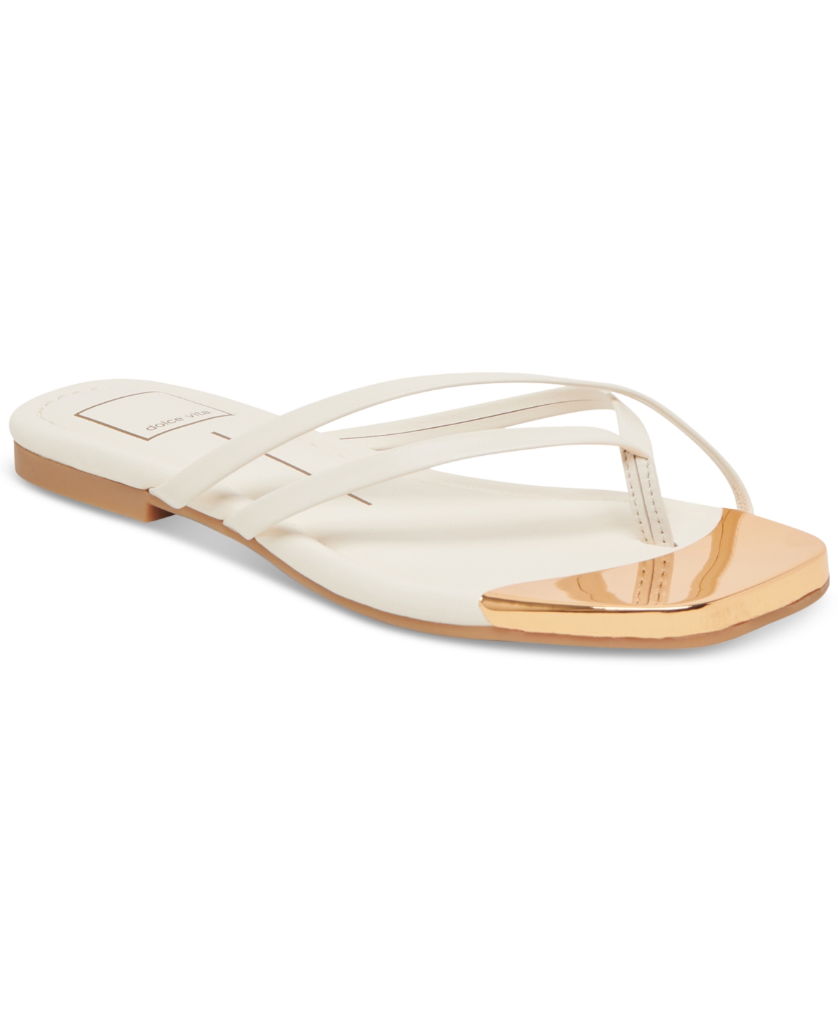Dolce Vita Laguna Flip Flop In Off White Leather