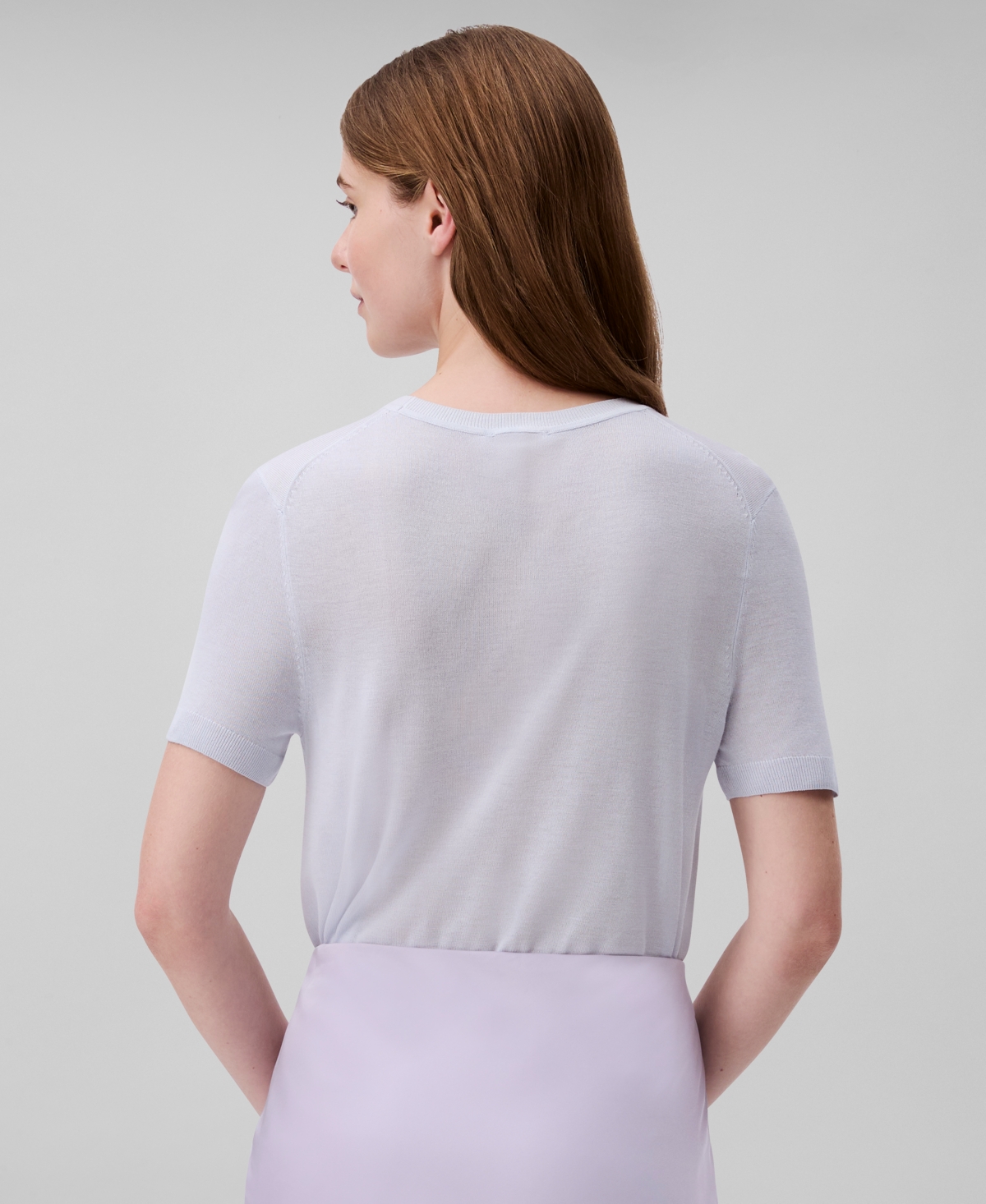 Calvin Klein Women's Fine Gauge Short-sleeve Sweater In Blue Cheer