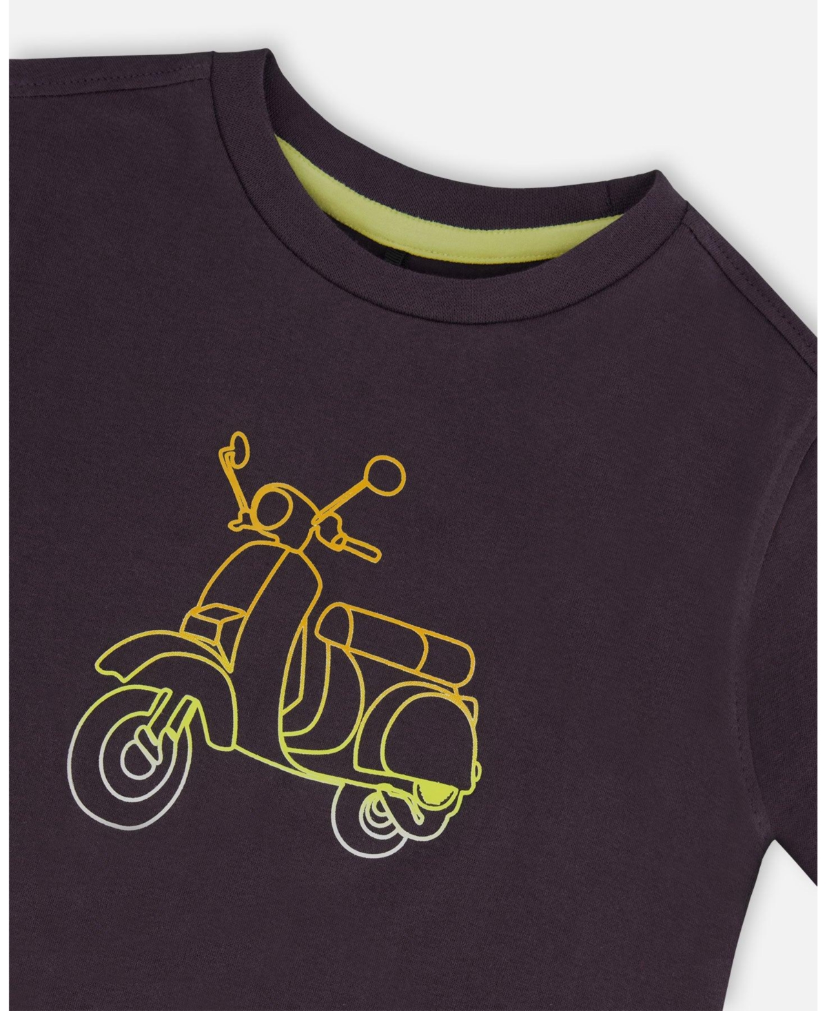 Deux par Deux Toddler Boys Organic Cotton Tee Dark Gray And Multicolored Vespa - Toddler|Child