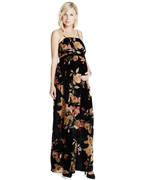 Jessica Simpson Maternity Floral Print Maxi Dress And Reviews Maternity Women Macys 6816