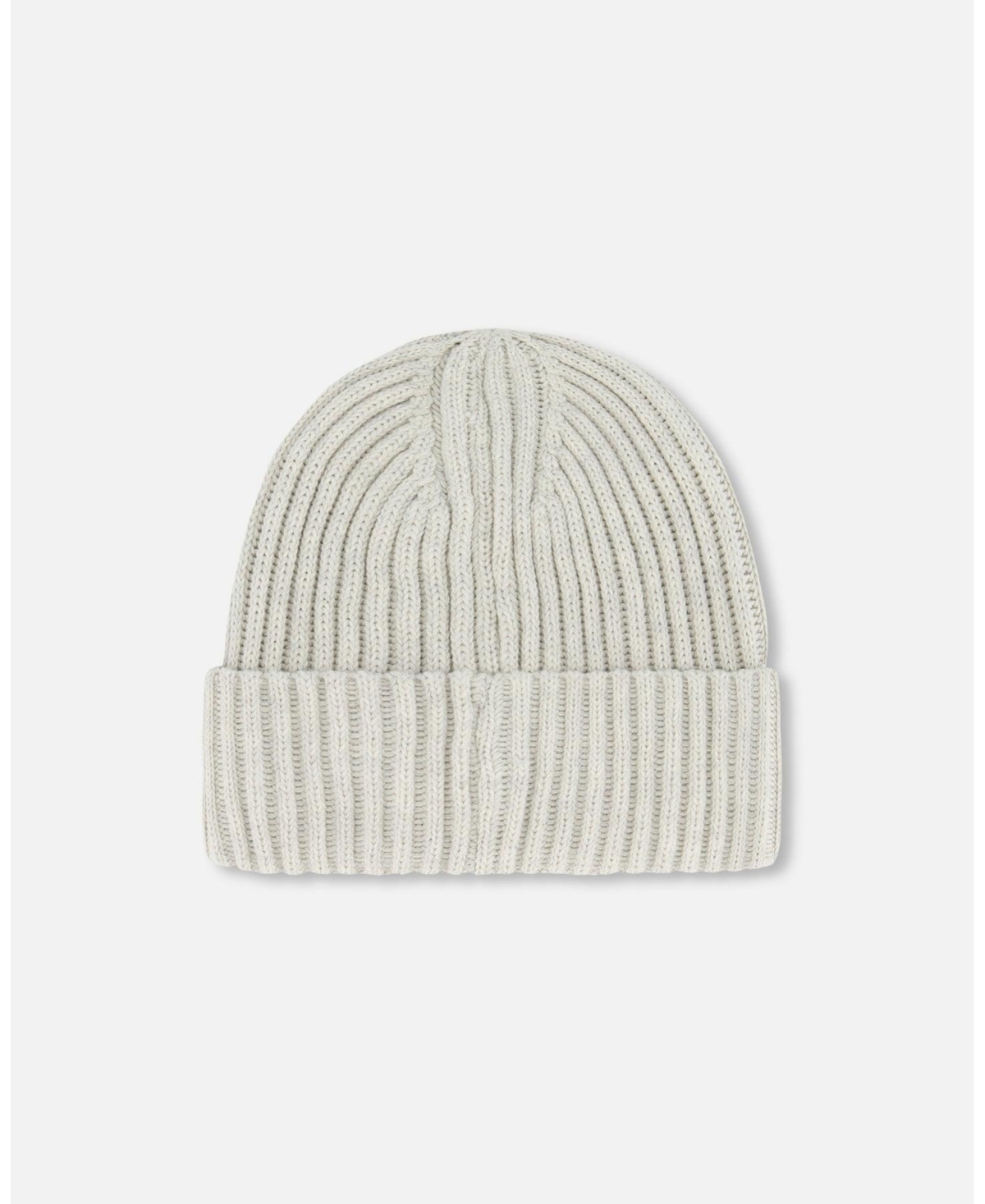 Deux par Deux Kids Unisex Cuffed Knit Hat Off-White - Toddler|Child