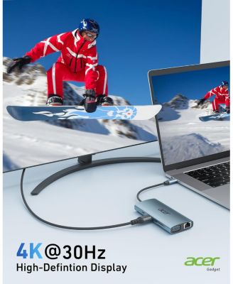 USB C Hub with 4k HDMI, 9-in-1 USB C to Ethernet Adapter, 5Gbps USB-A 3.0 Docking Station, PD 100W Charging, SD Card Reader, USB to VGA Splitter for MacBook, acer, Laptops, Surface and More