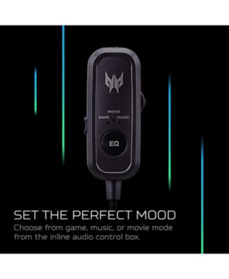 Predator Galea 350 Gaming Headset with 7.1 Surround Sound, Unidirectional Noise-Cancelling Mic, Compatible with PC, Xbox One, PS4,Black