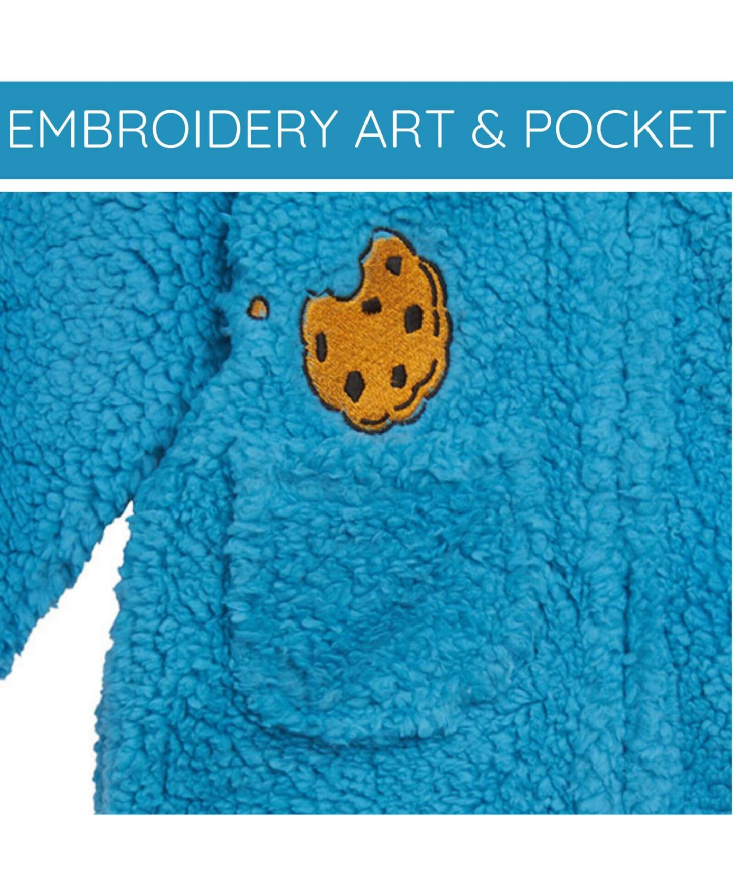 Комбинезон Sesame Street Cozy Sherpa Zip Up Cosplay Costume Coverall Newborn to (Newborn - 4T для мальчиков-малышей, цвет: Синий — фото 5
